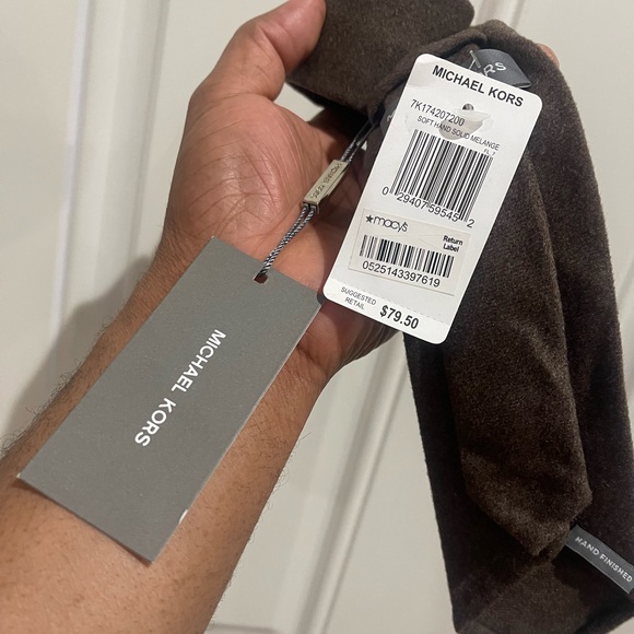 NWT Michael Kors Brown Solid Wool-Blend Necktie Sz OS - Picture 9 of 12